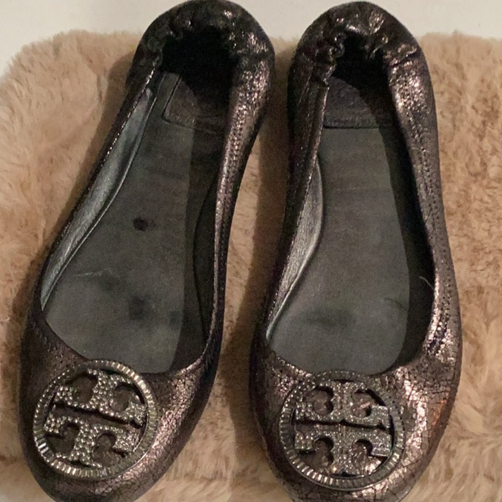 Tory Burch Metallic Ballet Flats - Picture 2 of 4